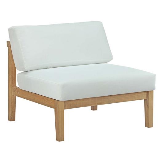 Longboat Outdoor Patio Teak Armless In Natural White by Modway Furniture