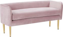 Tim Bench In Pink Velvet by Meridian Furniture