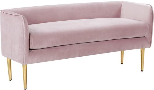 Tim Bench In Pink Velvet by Meridian Furniture