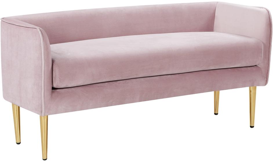 Tim Bench In Pink Velvet by Meridian Furniture