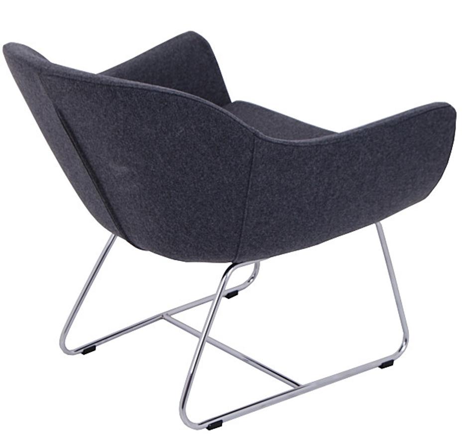chelsea lounge wire base in charcoal wool by Nuans Design