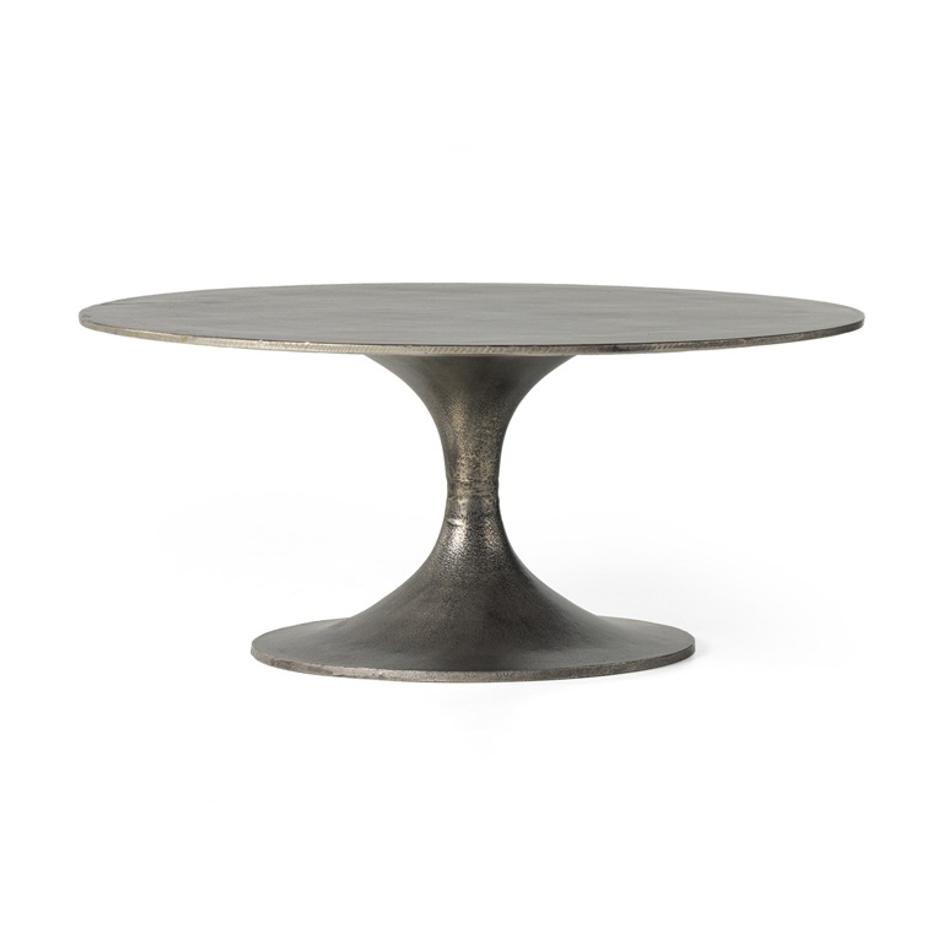 Simone Round Coffee Table - Raw Antique Nickel by Four Hands