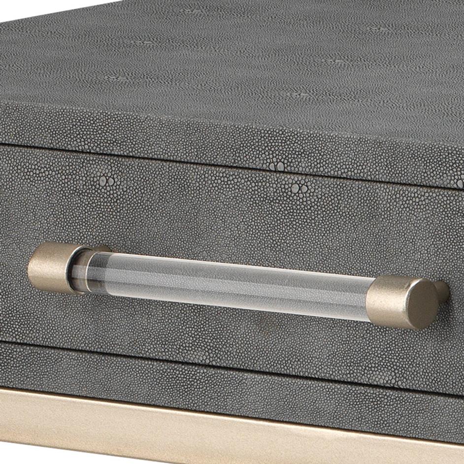 Kain Faux Shagreen Console, Grey by Jamie Young