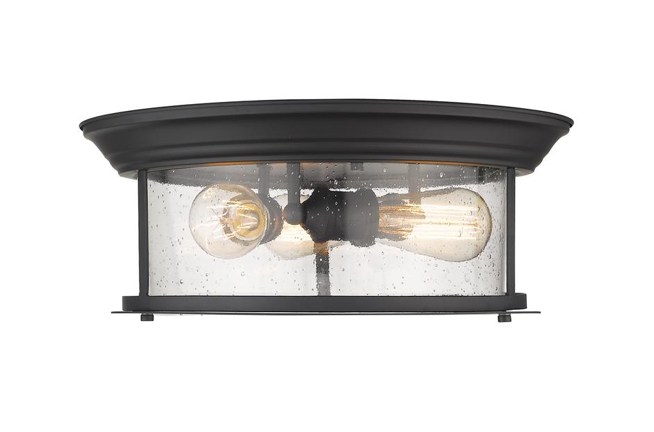 Sonna 3 Light Flush Mount in Matte Black Finish by Z-Lite