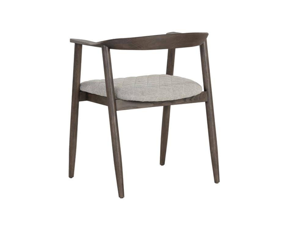 JEREMY DINING ARMCHAIR - DARK BROWN - BELFAST HEATHER GREY by Sunpan