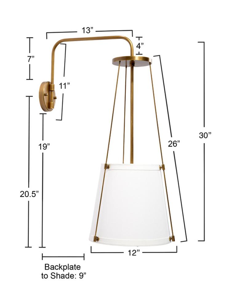  California 1-Light Wall Sconce, Antique Brass by Jamie Young