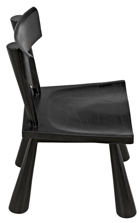 Gilbert Sungkai/Mindi Chair in Charcoal Black by Noir Furniture