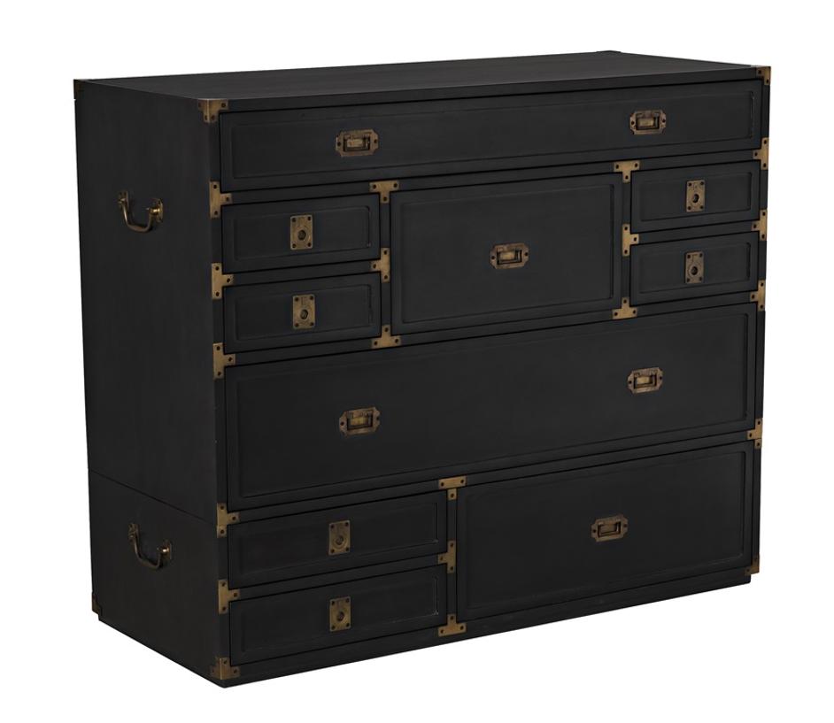 Charles Chest in Pale Mahogany with Brass Handles by Noir Furniture