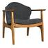 Vittorio Teak Chair in Ocean Grey Fabric with a Clear Coat Flat Finish by Noir Furniture