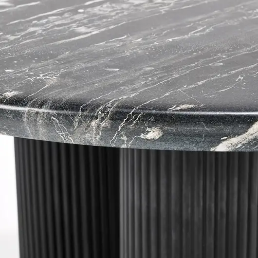 Adrian 47" Outdoor Round Dining Table Black by Classic Home