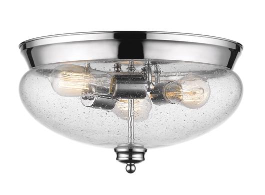 Amon 3 Light Flush Mount in Chrome Finish by Z-Lite