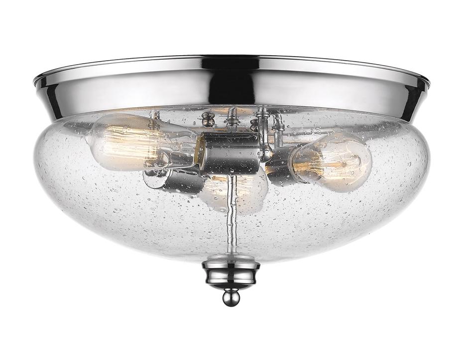 Amon 3 Light Flush Mount in Chrome Finish by Z-Lite