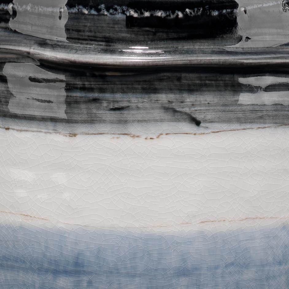 Horizon Striped Ceramic Table Lamp with Linen Shade by Jamie Young