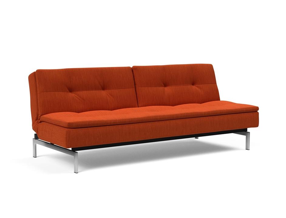DUBLEXO SLEEPER SOFA in ELEGANCE PAPRIKA FABRIC WITH Stainless Steel LEGS 506 by INNOVATION USA