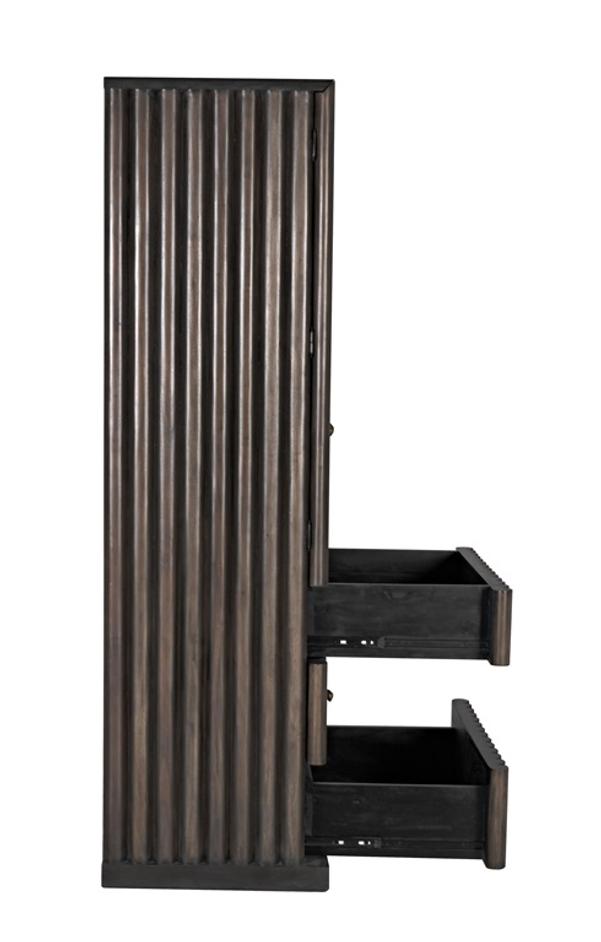 Amunet Mahogany Hutch in Pale Finish with Light Brown Trim and Brass Pulls by Noir Furniture