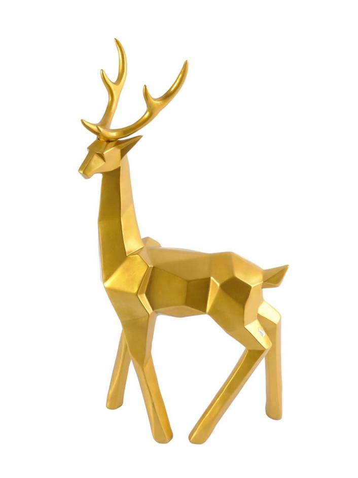 Deer Deco Looking Sideway Gold Finish by BIDK Home