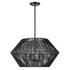 Suva 4 Light Black Rope Pendant by Uttermost