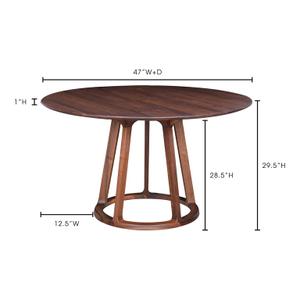 ALDO ROUND DINING TABLE WALNUT by Moes Home