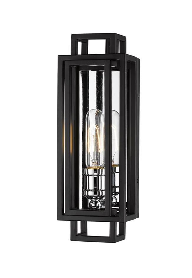 Titania 1 Light Wall Sconce in Black + Chrome Finish by Z-Lite