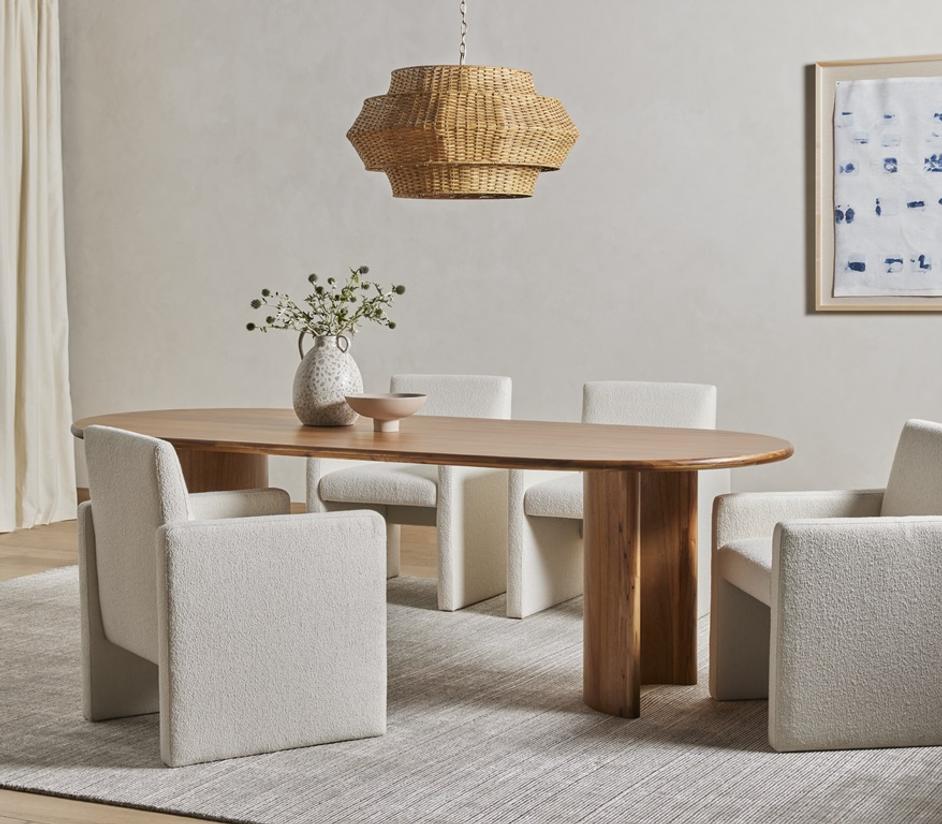 Paden Dining Table In Sandy Acacia by FOUR HANDS