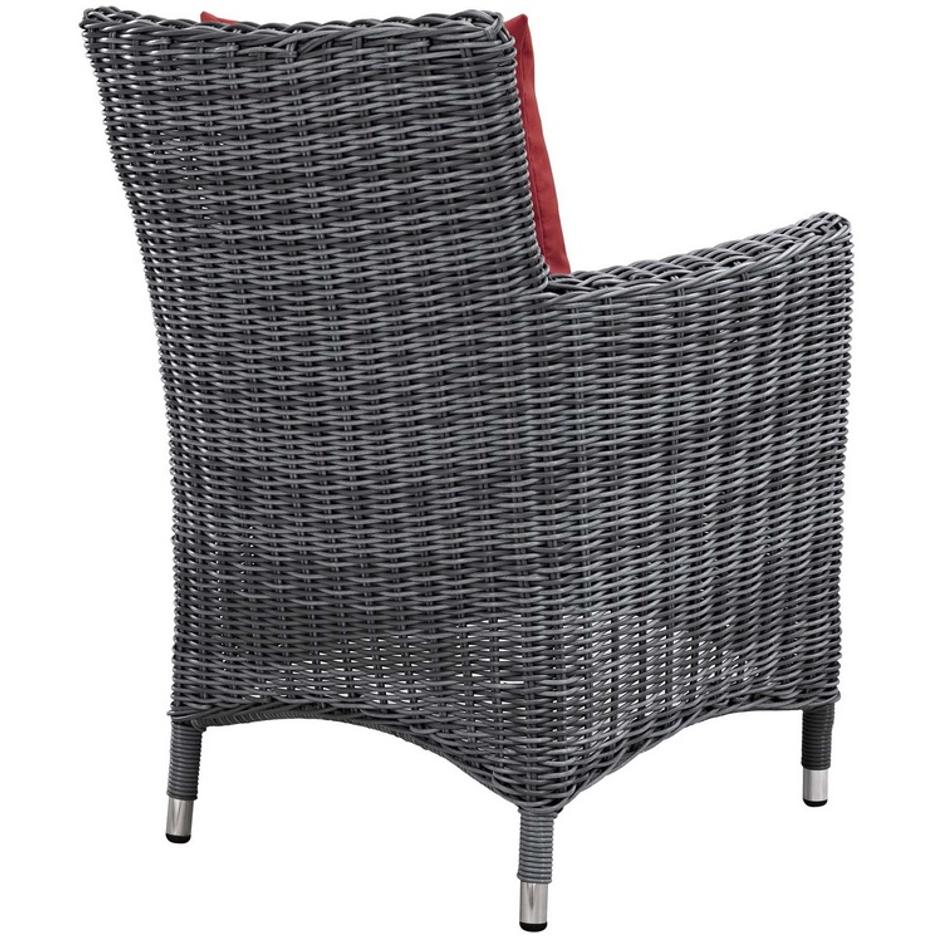 Kindle Dining Outdoor Patio Sunbrella® Armchair In Canvas Red by Modway Furniture