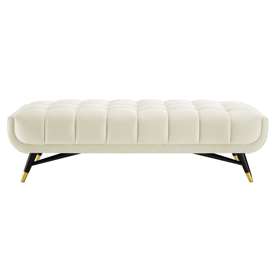 Scholar 60" Performance Velvet Bench In Ivory by Modway Furniture
