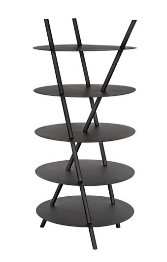 Gautama Industrial Steel Shelf in Matte Black by Noir Furniture