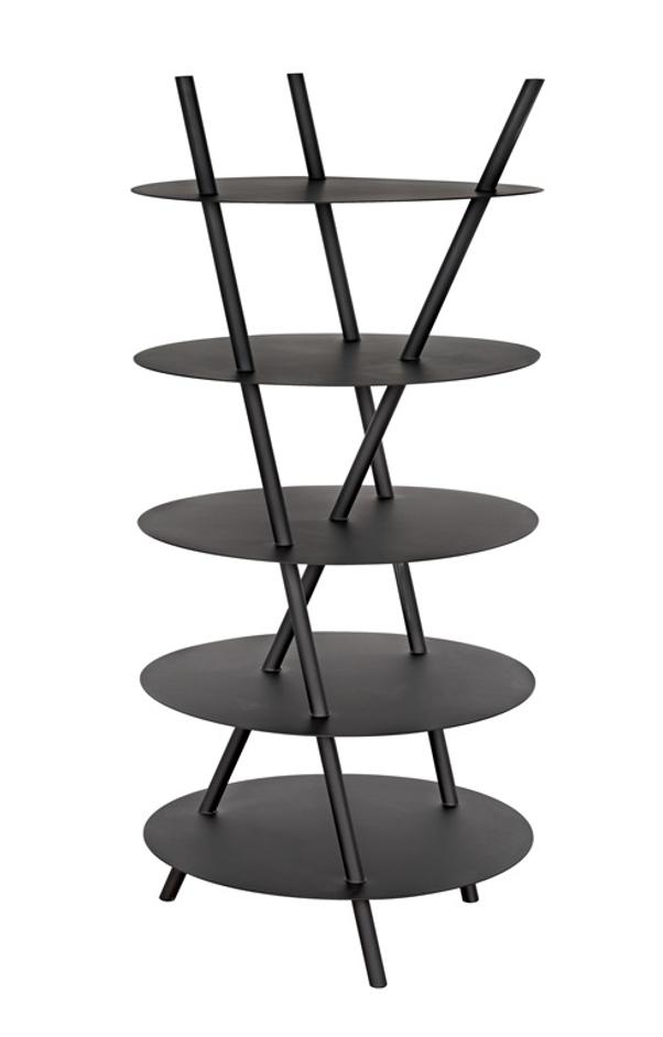 Gautama Industrial Steel Shelf in Matte Black by Noir Furniture