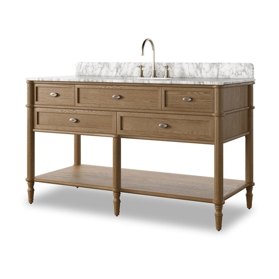 Toulouse Single Wide Vanity - Washed Blonde Oak Veneer by Four Hands