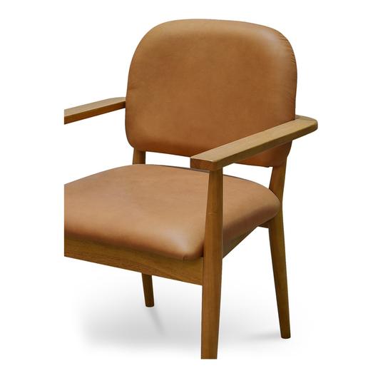 Norrie Dining Chair Brown Leather by Moes Home