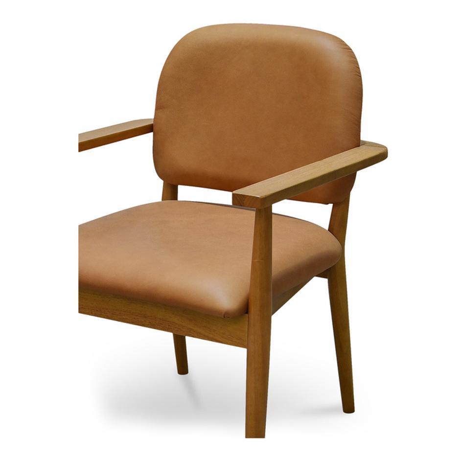 Norrie Dining Chair Brown Leather by Moes Home