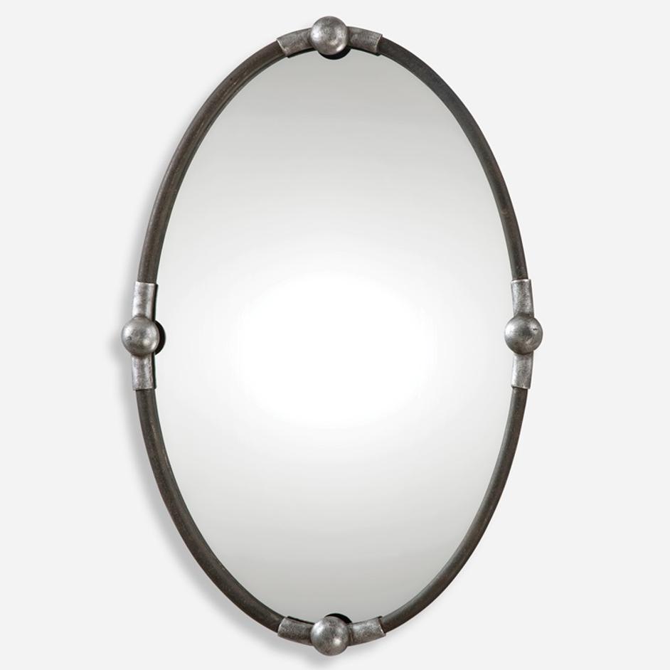 Carrick Black Oval Mirror by Uttermost