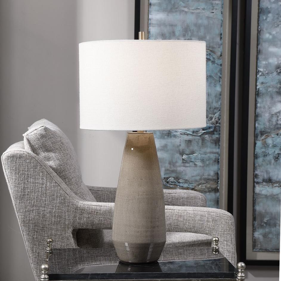 Volterra Taupe-Gray Table Lamp by Uttermost