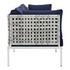 Concord Sunbrella® Basket Weave Outdoor Patio Aluminum Sofa In Taupe Navy by Modway Furniture