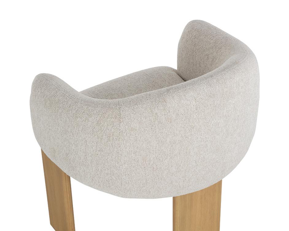 TRINE DINING ARMCHAIR - RUSTIC OAK - DOVE CREAM by Sunpan