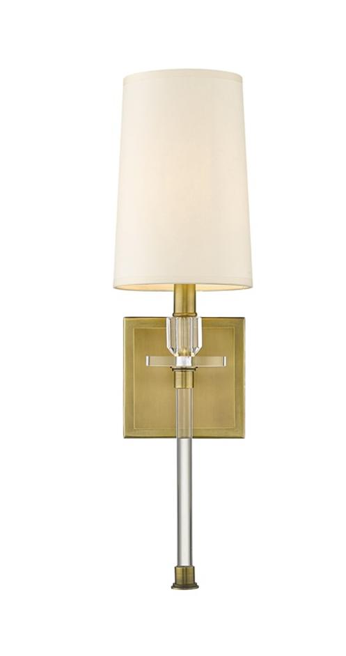 Sophia 1 Light Wall Sconce in Rubbed Brass Finish by Z-Lite