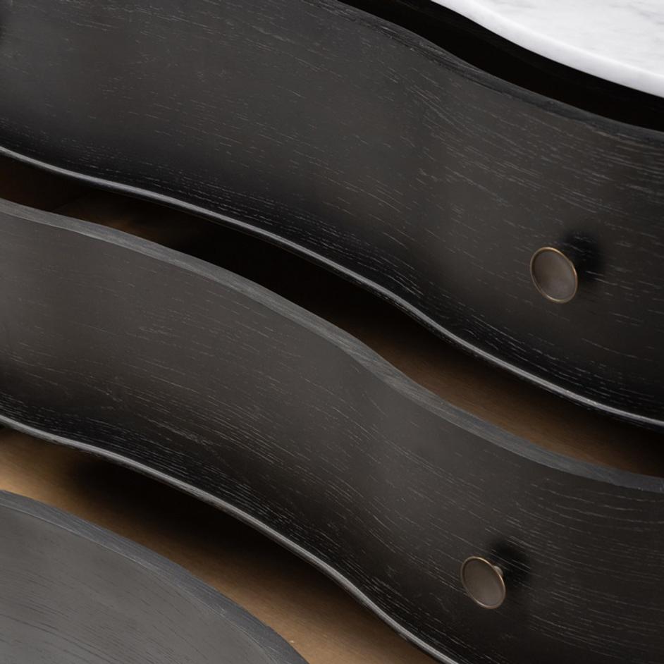 Tiago Marble Chest - Distressed Black by Four Hands