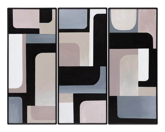 RADICAL INTERPRETATION (SET OF 3) - 28" X 66" - BLACK FLOATER FRAME by Sunpan