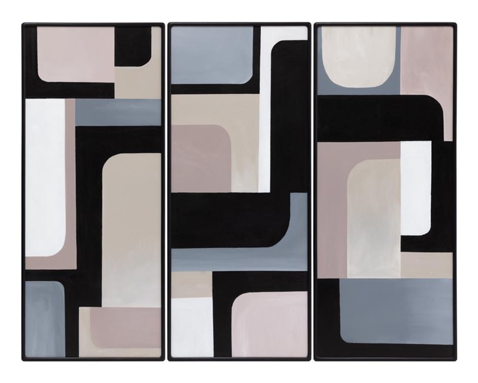 RADICAL INTERPRETATION (SET OF 3) - 28" X 66" - BLACK FLOATER FRAME by Sunpan