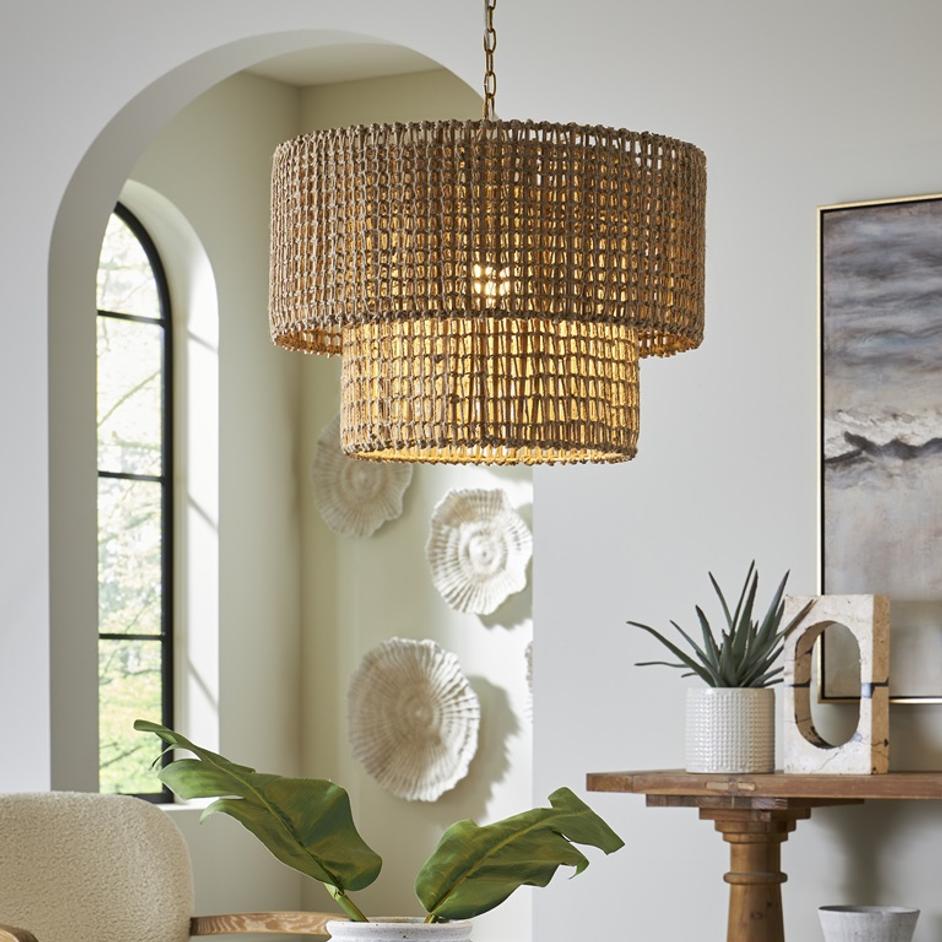 Biswas Woven Jute 1 Light Pendant by Uttermost