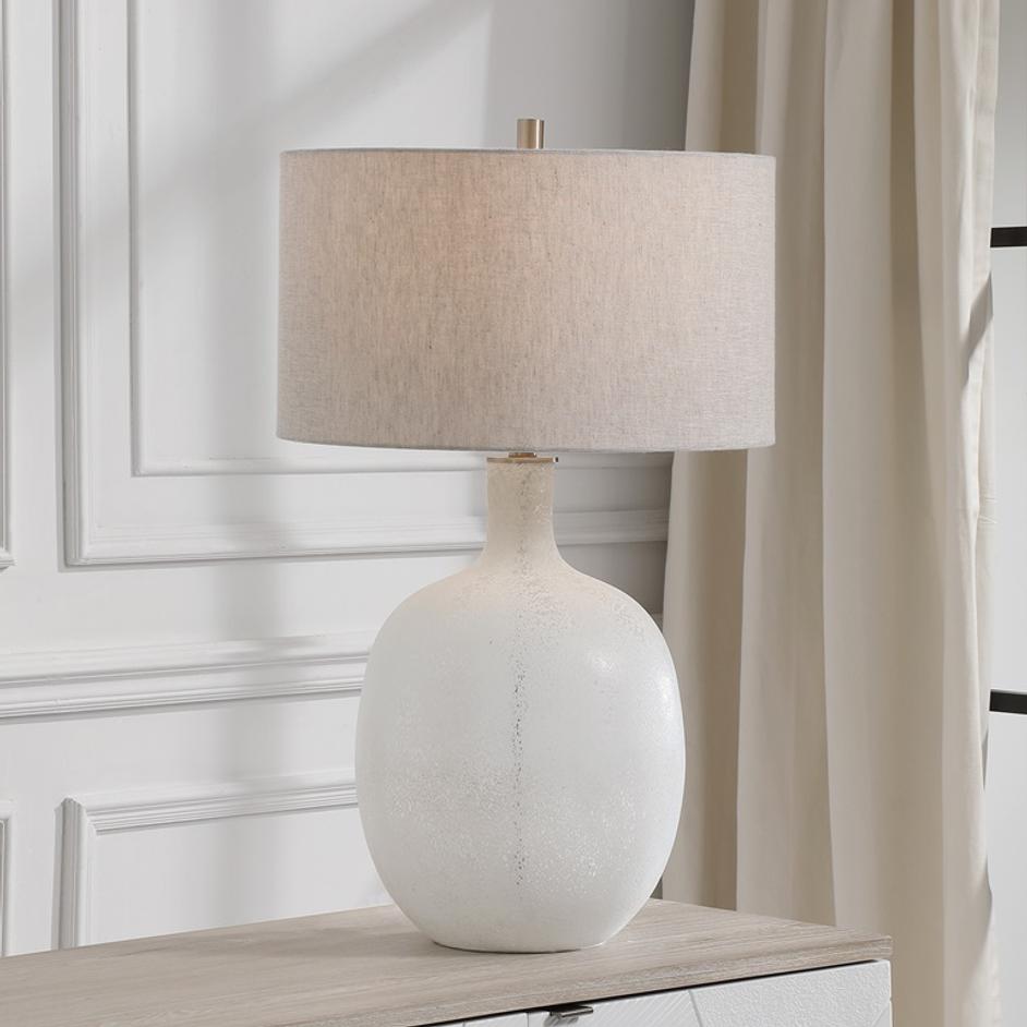 Whiteout Mottled Glass Table Lamp by Uttermost