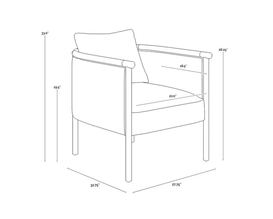 WILDER LOUNGE CHAIR - LUDLOW SESAME LEATHER by Sunpan