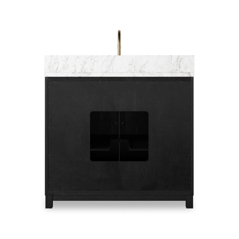 Millie Single Vanity - Satin Drifted Black Veneer by Four Hands