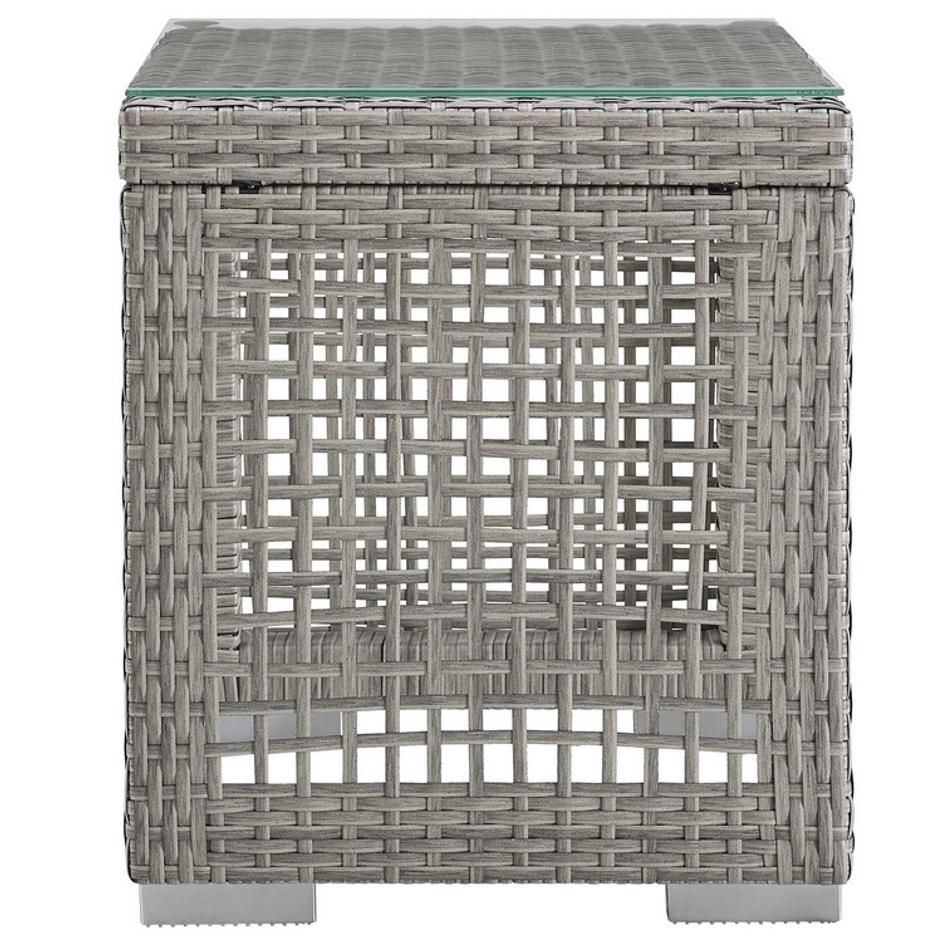 Harman Outdoor Patio Wicker Rattan Side Table In Gray by Modway Furniture