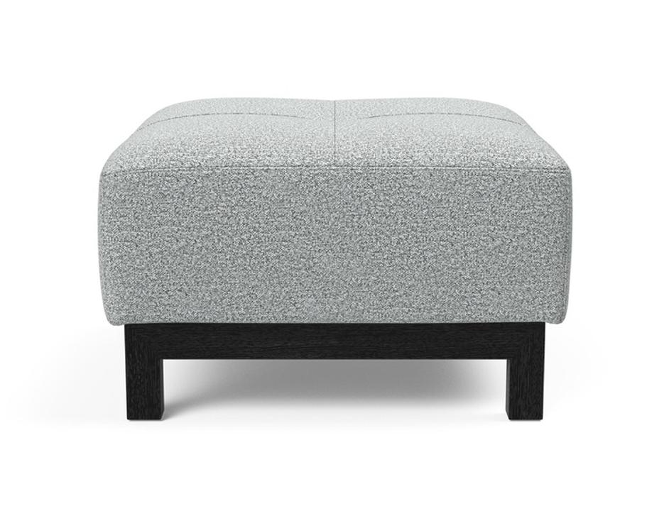 DELUXE EXCESS OTTOMAN in MELANGE LIGHT GREY FABRIC WITH Dark Wood LEGS 538 by INNOVATION USA