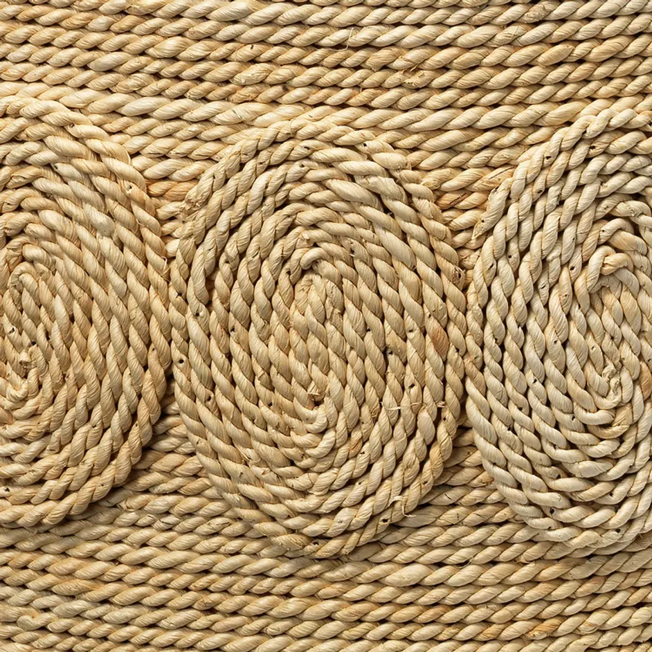 Barbados Oval Corn-Straw Side Table by Jamie Young