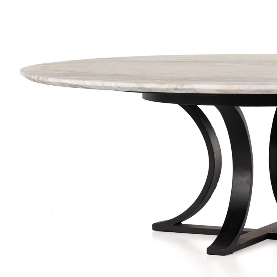 Gage Coffee Table In Polished White Marble by FOUR HANDS