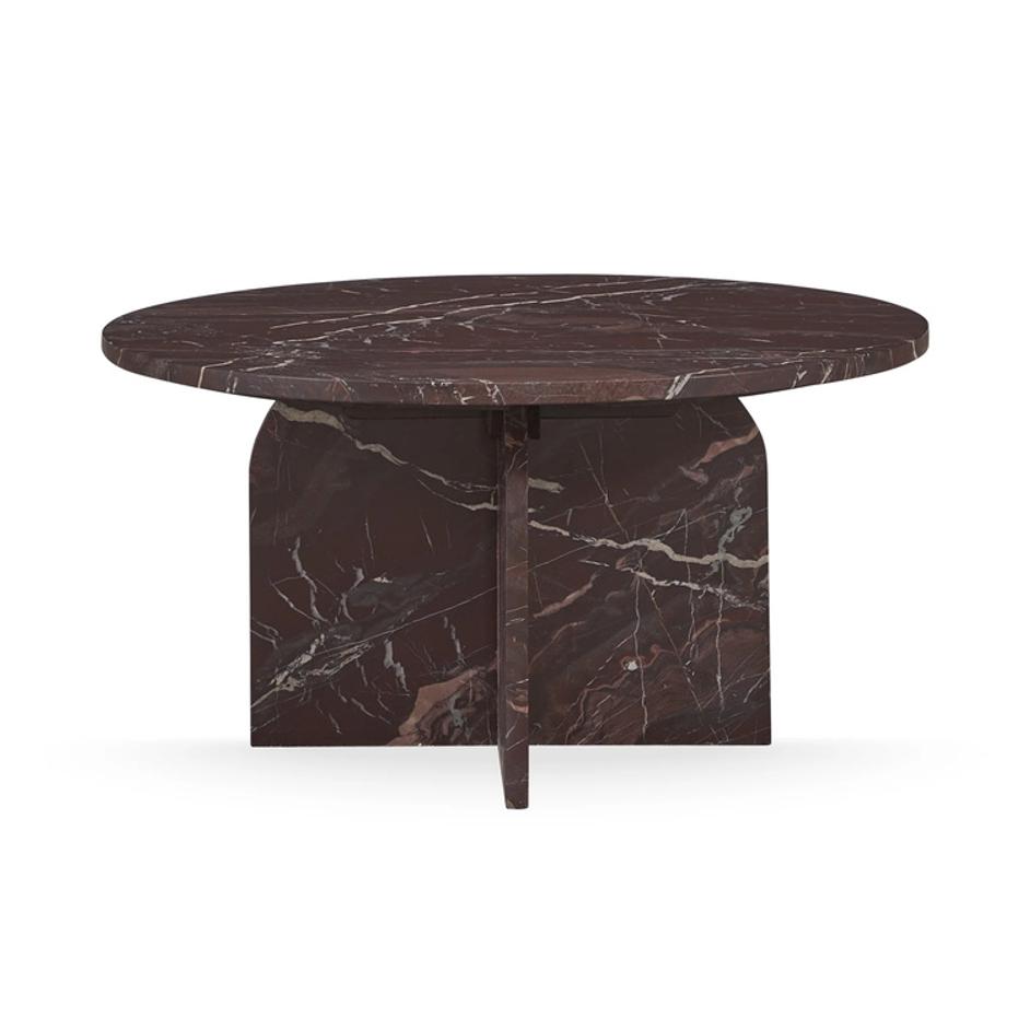 Reilly Marble Round Coffee Table - Merlot by Classic Home