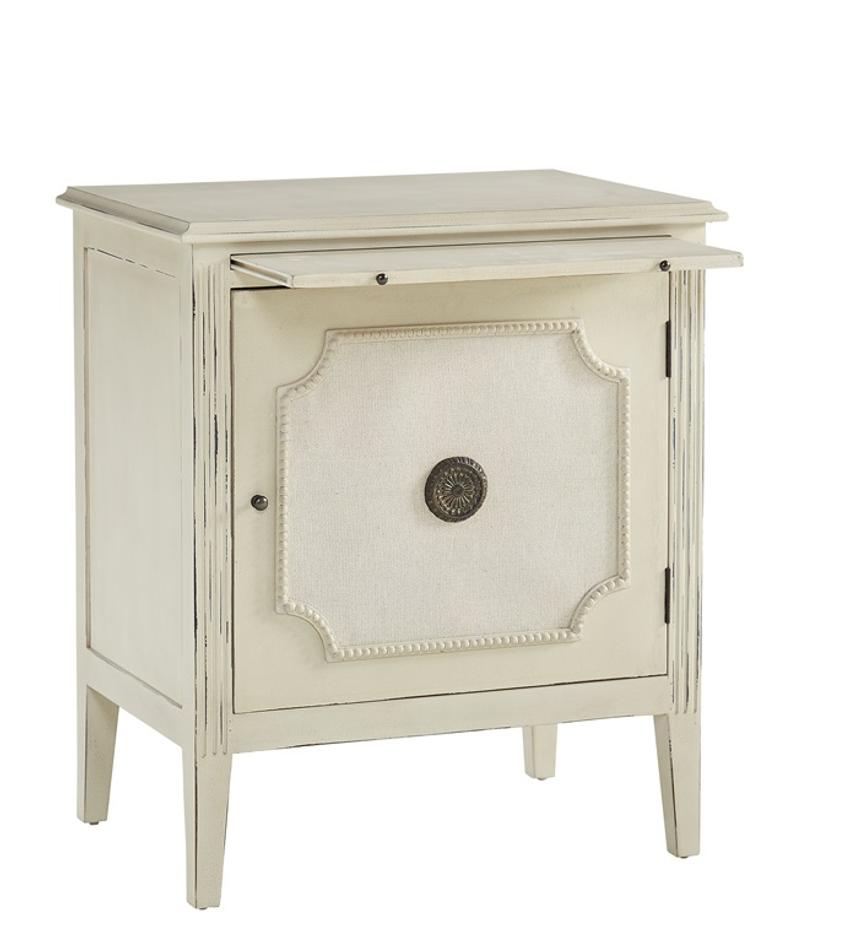 Linen & Beaded Front End Table by Furniture Classics