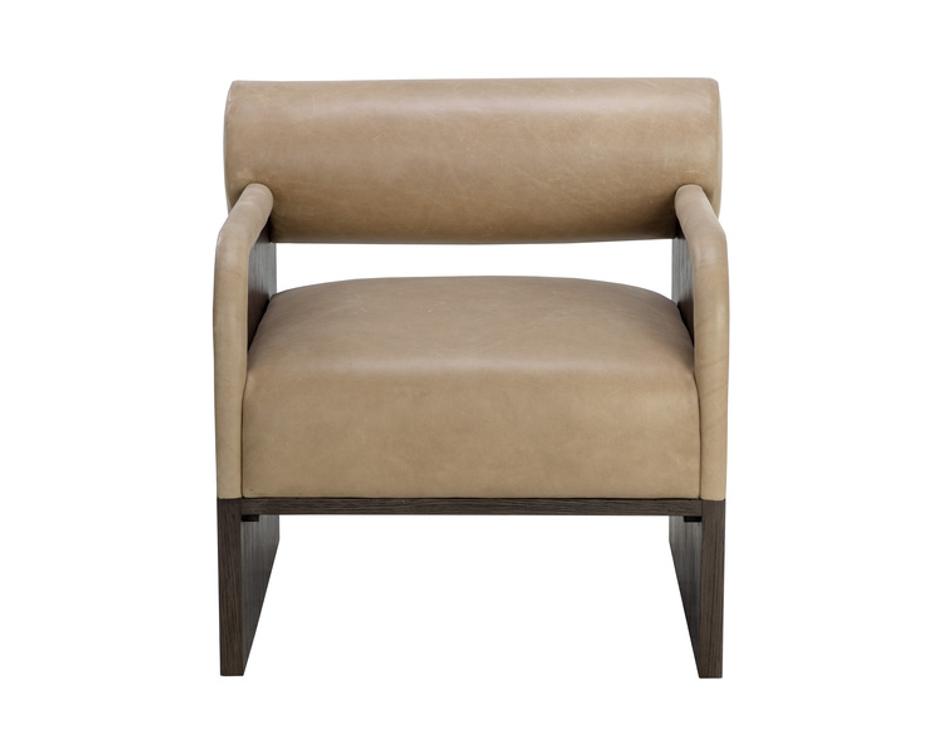 COBURN LOUNGE CHAIR - DARK BROWN - SAHARA SAND LEATHER by Sunpan